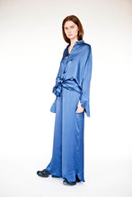 Load image into Gallery viewer, Cabin Shirt Dress, Blue Silk